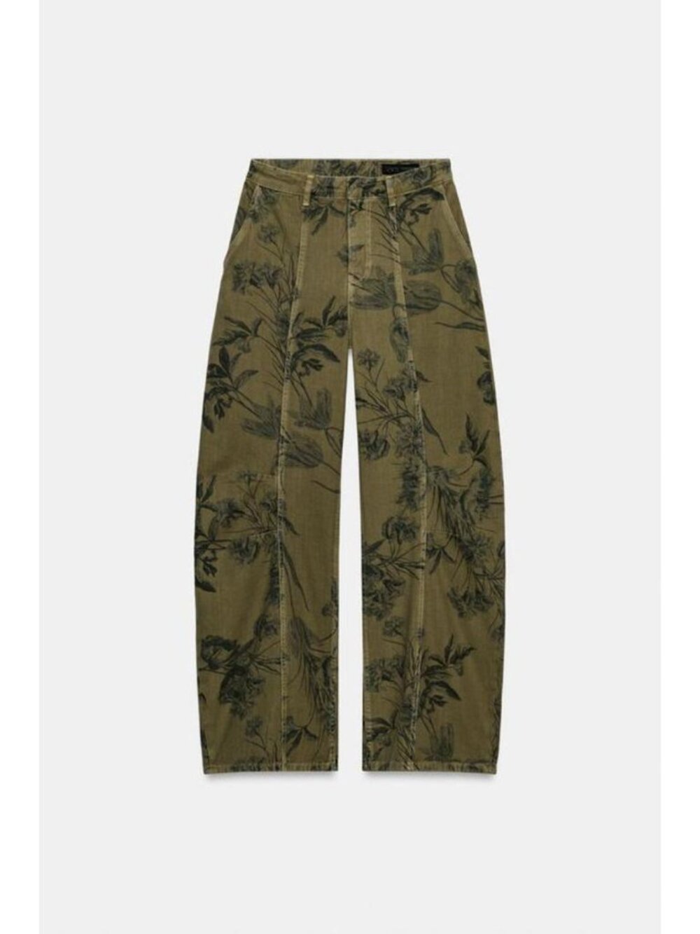 ZARA ZW COLLECTION FLORAL LOW-RISE BARREL LEG JEANS 9632/270/092